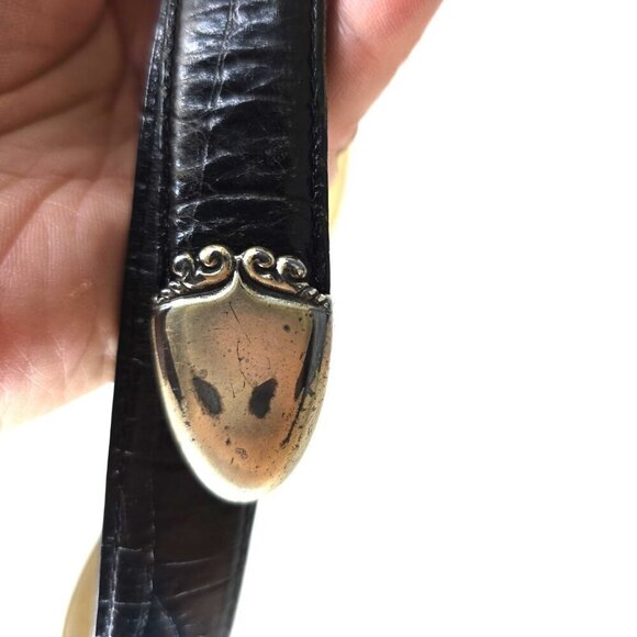 VTG Hunt Club Cowhide Leather Embossed Ornate Belt Black Sz M Taiwan main image 4